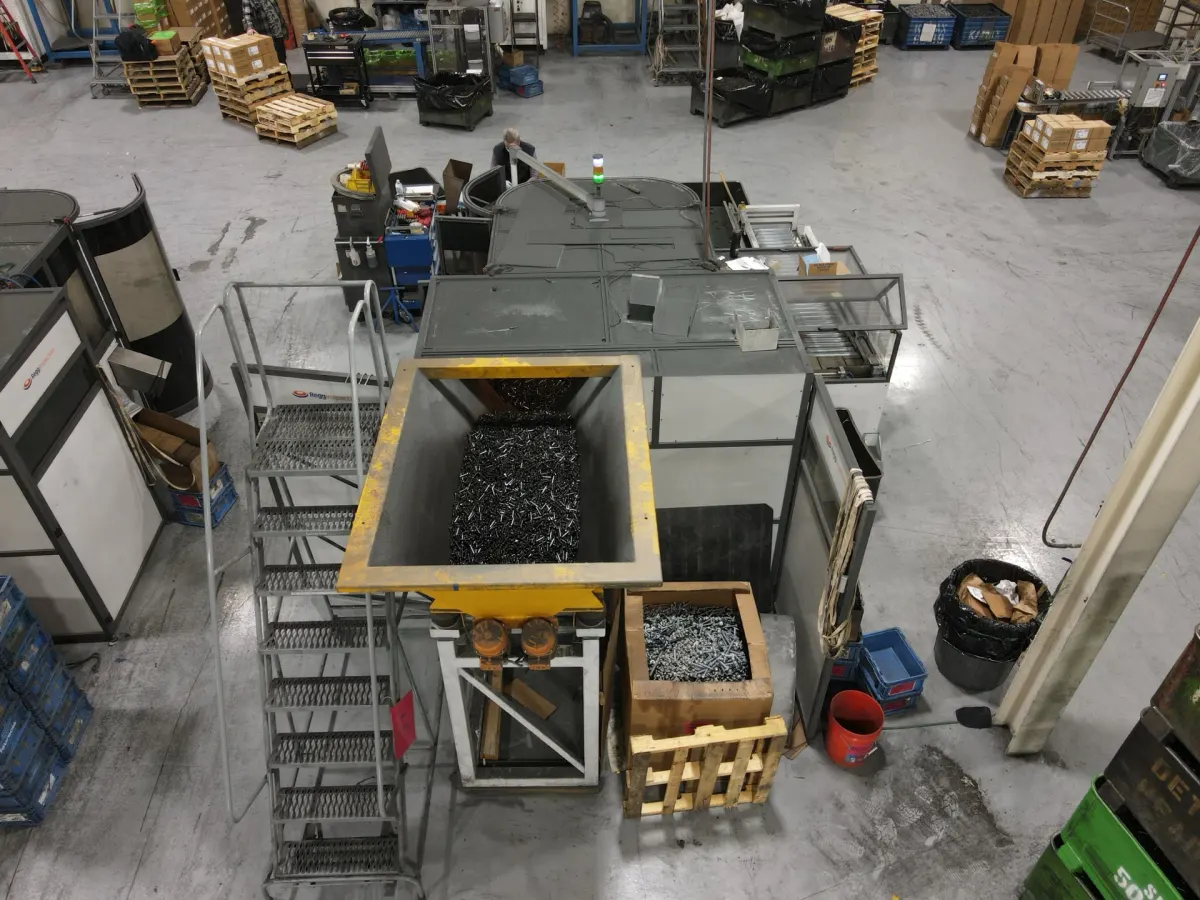 Sort-Tek automated inspection machine processing fasteners