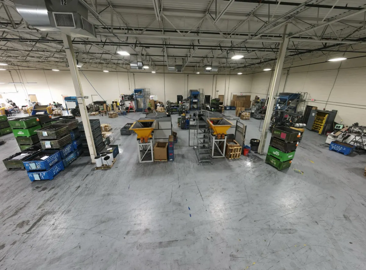 Sort-Tek automated inspection facility floor