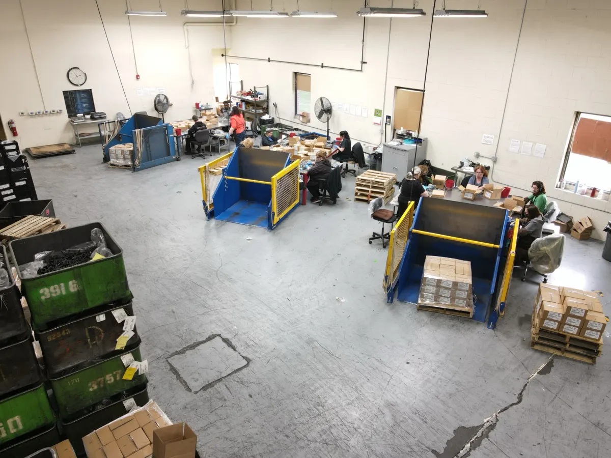 Sort-Tek team sorting and inspecting fasteners